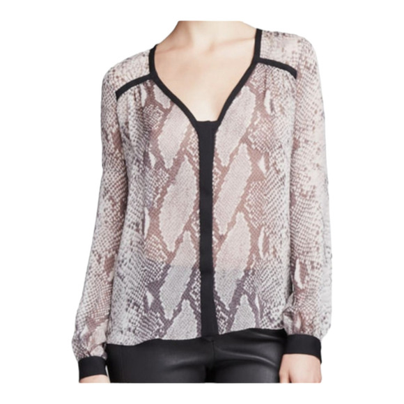 Diane von Furstenberg Silk Lane Snake-Print Blouse size 4 small - Picture 1 of 8